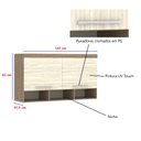 Ver imagem 3 de Guarda Roupa Maleiro Aéreo Casal 1,38 m Ponte - Módulo Dormitório Master - Guarda Roupas Modulado Lu