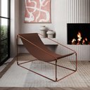 Ver imagem 2 de Espreguiçadeira Industrial Arpoador Suede Cobre e Marrom - Cor: Marrom