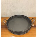 Ver imagem 1 de Bandeja Em Flandres Redonda Black Rustic Com Alça - Unidade M Black Rustic