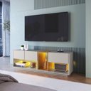 Ver imagem 3 de Rack para Tv até 55 Polegadas com 3 Gavetas e 1 Nicho com Iluminação em Led Rgb Ra8036 Mel e