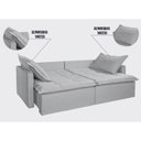Ver imagem 4 de Sofá Cama 4 Lugares Retrátil e Reclinável Belize 2.40m Linho Creme Mundial Estofados