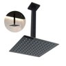 Ducha Chuveiro Inox 20x20 Preto Fosco Suporte Teto Luxo Quadrado Area Externa Banheira Piscina - 1