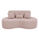 Ver imagem 2 de Sofá 2 Lugares Orgânico Curvo Sala de Estar Living 153 x 80 Pequeno com 3 Almofadas Casa Lar
