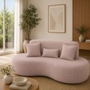 Ver imagem 1 de Sofá 2 Lugares Orgânico Curvo Sala de Estar Living 153 x 80 Pequeno com 3 Almofadas Casa Lar