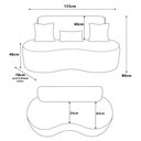 Ver imagem 3 de Sofá 2 Lugares Orgânico Curvo Sala de Estar Living 153 x 80 Pequeno com 3 Almofadas Casa Lar