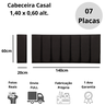Cabeceira Casal Linho Preto Placa Modulada Estofada Ripada Adesiva - 5