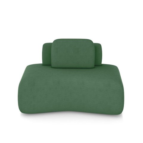 Sofá Ilha Sala de Estar Dakota 174cm Modulado Encosto Almofada Solta Veludo Verde G33 - Gran Belo