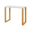 Ver imagem 2 de Mesa de Escritório Home Office Industrial 100% Mdf Cor:off White com Freijó