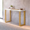 Ver imagem 1 de Mesa de Escritório Home Office Industrial 100% Mdf Cor:off White com Freijó