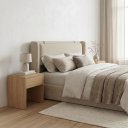 Ver imagem 3 de Cabeceira para Quarto de Casal Estofada Queen Off White 188cm Linha Premium
