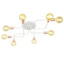 Ver imagem 2 de Lustre Plafon Hashtag Branco Com Cobre De 8 Braços