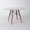 Ver imagem 2 de Conjunto de Mesa de Jantar Eames Eiffel Redonda 90cm Tampo de Vidro com 2 Cadeiras Pretas