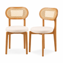 Ver imagem 2 de Conjunto Chloe 2 Cadeiras de Jantar Encosto Ratan Madeira Madesala Ratan | Marrom