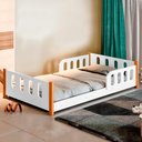 Ver imagem 1 de Cama Montessori Infantil com Grade de Proteção Branca Camila Divaloto