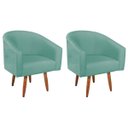 Ver imagem 2 de Kit 2 Poltronas Decorativa Jade Design Moderno Sala de Estar Quarto Escritório Confortável Luxo Pés