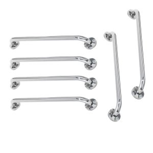 Alça de Apoio Barra Inox Kit 6 Unidades 70cm e 80cm Deficiente Gestante Idoso Criança Resistente Sup