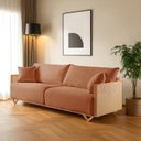Ver imagem 1 de Sofá Fixo 3 Lugares Luxo 210cm Arthur Marrom Terracota