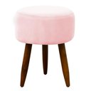 Ver imagem 2 de Puff Banqueta Decorativo Pés Madeira Bebe Rosa Bebe