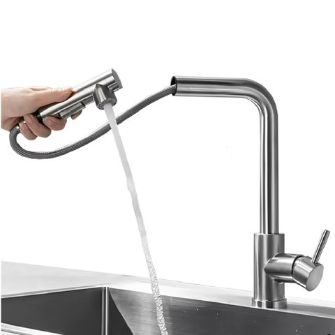 Torneira Cozinha Gourmet Monocomando Extensível Bancada Aço Inox