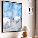 Ver imagem 1 de Quadro Decorativo Abstrato Mármore Azul Claro em Moldura Caixa Tacolado Moldura Trad 1cm Madeira Esc
