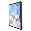 Ver imagem 3 de Quadro Decorativo Abstrato Mármore Azul Claro em Moldura Caixa Tacolado Moldura Trad 1cm Madeira Esc