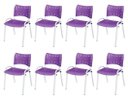 Ver imagem 2 de Cadeira Iso Base Branco Escola, Escritório Violeta Kit 8 Un