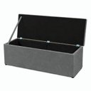Ver imagem 3 de Calçadeira Recamier Baú 138cm para Cama Casal Paris Vilajo:Suede Cinza