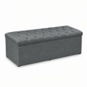 Ver imagem 2 de Calçadeira Recamier Baú 138cm para Cama Casal Paris Vilajo:Suede Cinza