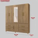 Ver imagem 2 de Guarda Roupa Casal 6 Portas com Espelho e 4 Gavetas Guarujá - Amêndola Touch