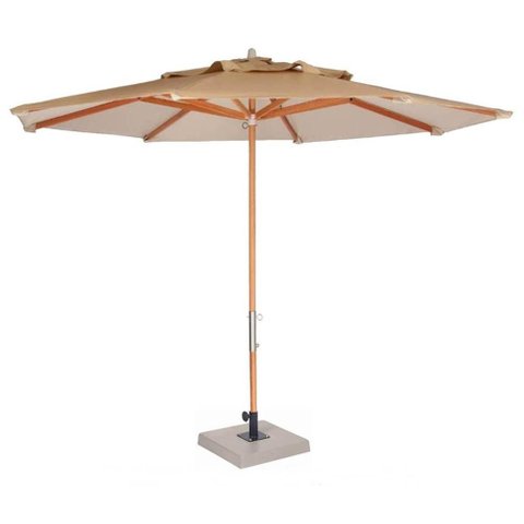 Ombrelone Leblon Creme em Madeira 2,40 Mt (larg) Base 49x49 Cm Central com Tecido Bagun - 44274