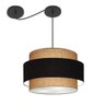 Lustre Sala de Jantar com Desvio Vivare Md-4399 Cúpula em Tecido 50cm Palha Preto Palha 110v 220v - 1