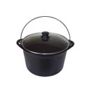 Ver imagem 1 de Panela Ferro Fundido Caldeirão Antigo Tampa Vidro 24cm 4L