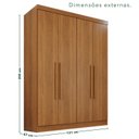 Ver imagem 4 de Guarda-Roupa de Canto Modulado 11 Portas 4 Gavetas Espanha Marrom/Cinamomo