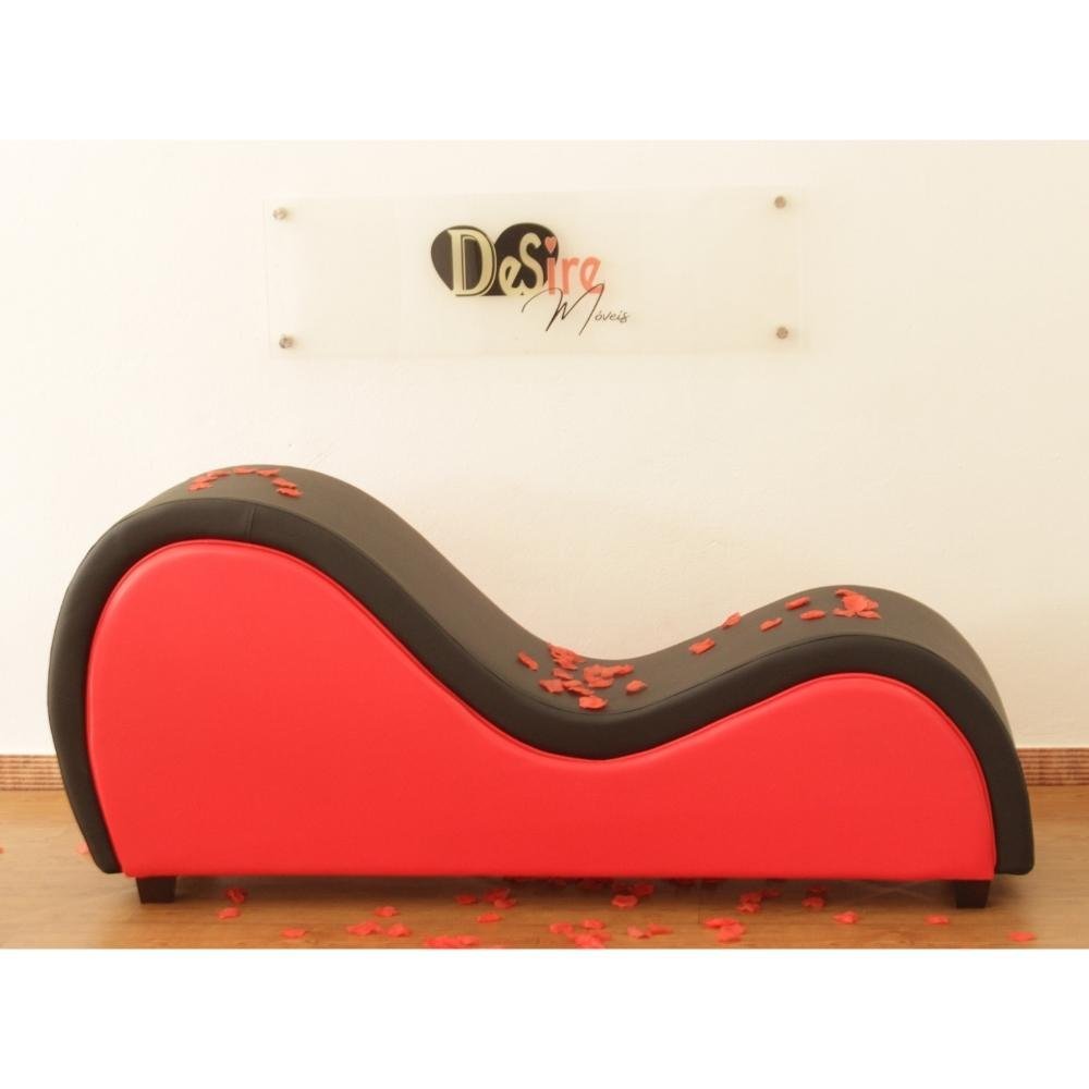 Sofá Poltrona Decorativa Tantra Design Americano Preto Vermelho - 6