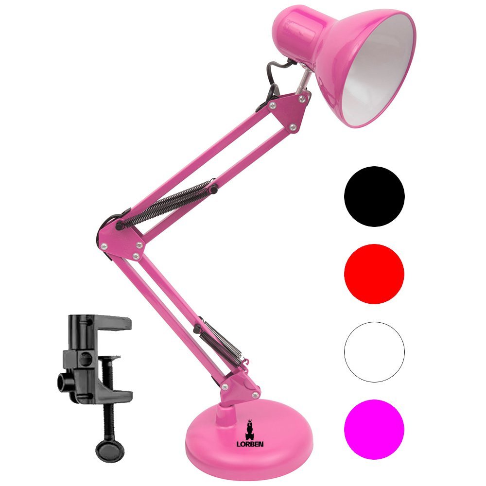 Luminária Pixar Lorben Abajur de Mesa Articulada com Garra e Base Rosa - 2