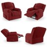 Poltrona do Papai Reclinável Pietra Elétrica Led Fh9 Veludo Vermelho - Mpozenato - 3