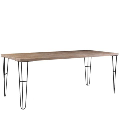 Mesa Sala de Jantar Cozinha Ludiana 190cm Grafite Madeira Maciça Driftwood - Gran Belo