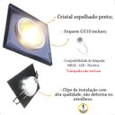 Ver imagem 3 de 2 Spot Cristal Embutir Espelhado Preto Quadrado Sala Lup17