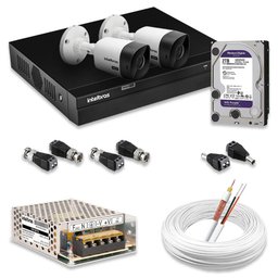 Kit 2 Câmeras de Segurança Intelbras Full Hd 1080p com Dvr Mhdx 1204 1080p com Hd 2tb Purple - 1