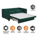 Ver imagem 4 de Sofá Cama Casal Marcelle 2 Lugares 150 cm Veludo:Veludo Verde