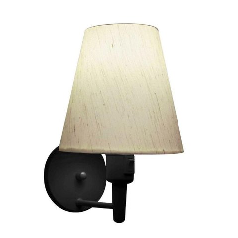 Lustre Pendente Quadrado Vivare Md-4075 Cúpula em Tecido 30/50x50cm - Bivolt Preta-linho-bege 110v/