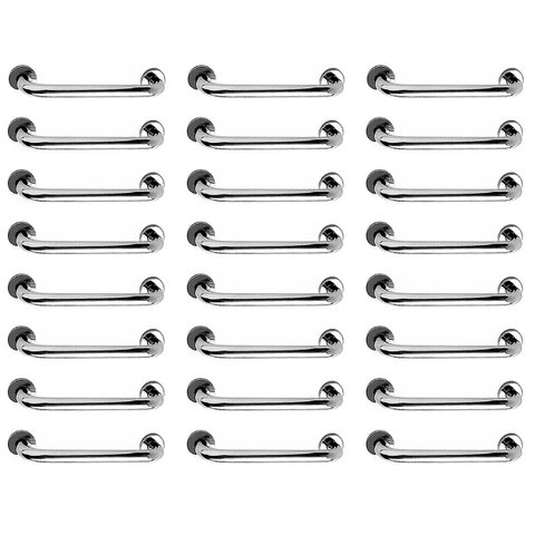 Barra de Apoio 50cm Inox Kit 24 Unidades Deficiente Idoso Acessibilidade Banheiro Box Segurança Corr
