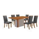 Ver imagem 1 de Mesa de Jantar Isadora 180 cm Tampo MDF Canto Copo Laminado com 6 Cadeiras Lira