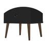 Mesa de Cabeceira Madri Retrô com Pé Palito 3 Gavetas Preto - 3