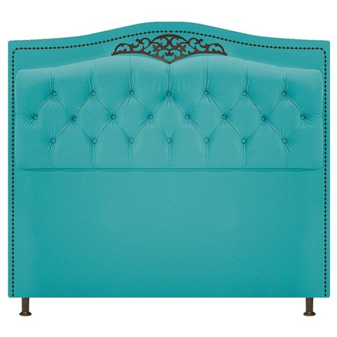 Cabeceira Imperio 100 cm Suede Azul Turquesa