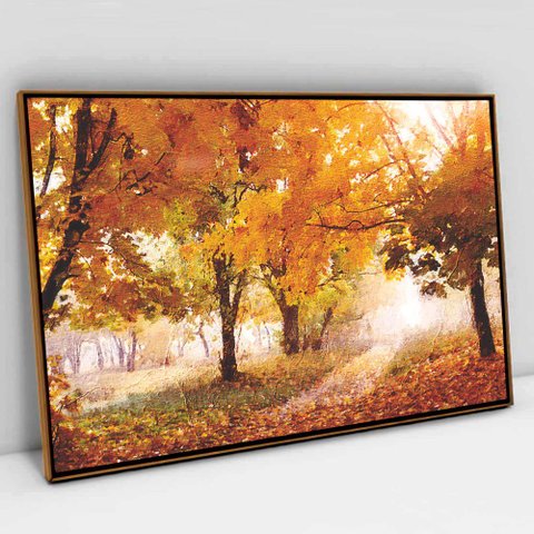 Quadro Decorativo em Canvas Outono TaColado Moldura Flutuante 4,5cm Freijó 120 x 80cm