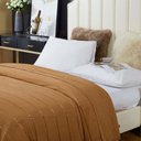 Ver imagem 3 de Cobertor Veneza Queen Manta Ultrasoft Premium Listrada Extra Macia - Caramelo