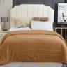 Cobertor Veneza Queen Manta Ultrasoft Premium Listrada Extra Macia - Caramelo - 2