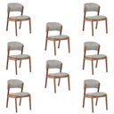 Ver imagem 1 de Kit 8 Cadeiras Decorativa Sala de Jantar Luxo Luna Facto Prata Brilho - Mozzelar