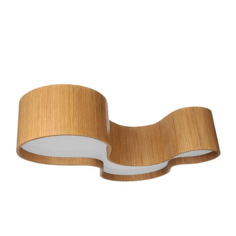 Lustre Plafon Semi Cilíndrico Madeira 75cm - Freijó